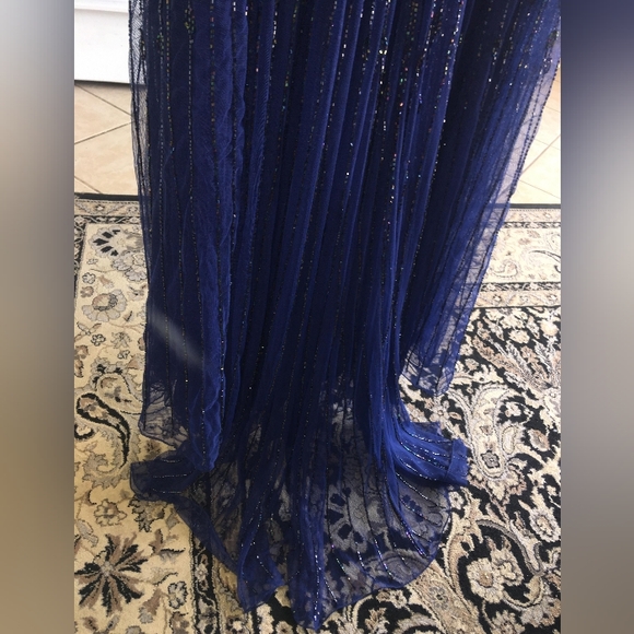 New! Mac Duggal fully beaded cold shoulder gown. - Picture 4 of 9